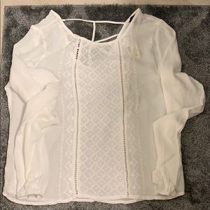 Aeropostale Long Sleeve Peasant Top White